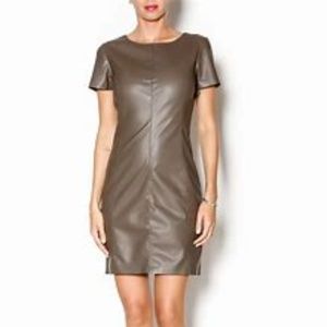 knee length dresses for ladies Bebe Women's Faux Leather Mini Pencil Dress - Black main image 0
